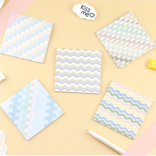 Giấy Dán Ghi Chú Họa Tiết Kẻ Lưới Tiện Dụng Cho Trường Học/ Văn Phòng
