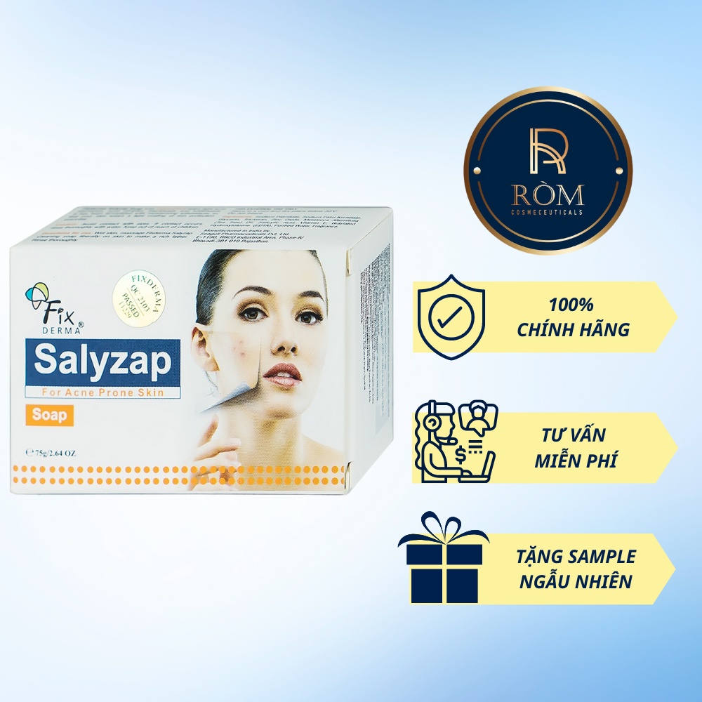 Xà Phòng Fixderma Salyzap Soap Giúp Giảm Mụn Ngừa Thâm 75g