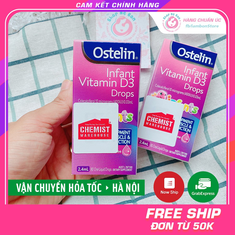 [Có Tem Chemist] OSTELIN VITAMIN D3 DROPS 2.4ml dạng nhỏ giọt - Xuất xứ Úc