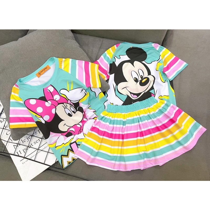 12-22kg | Đầm rời bé gái thun lạnh, chân váy có quần chip trong (có size 22-40kg)