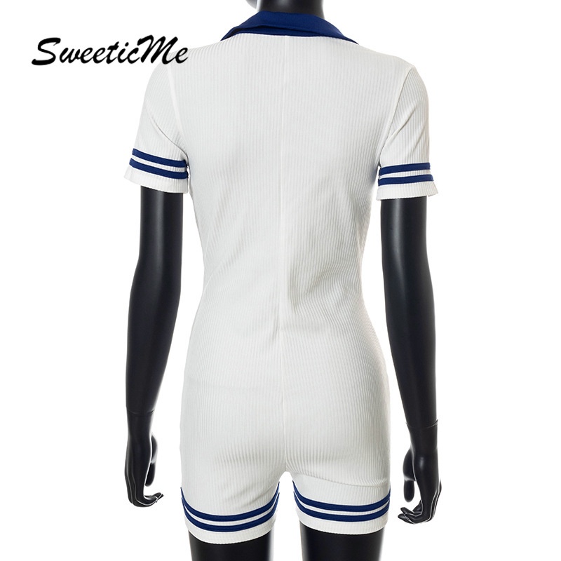 Áo liền quần SweeticMe Dệt Kim Mỏng Phối Màu Tương Phản   Thời Trang Cho Nữ