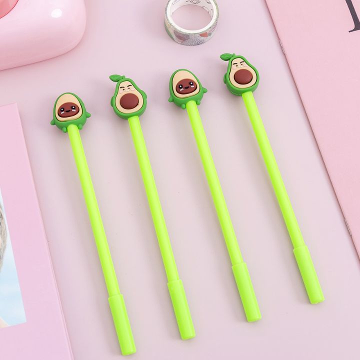 Combo 4 Bút Gel Mực nước Hình Trái Bơ Mực Tím Mực Xanh Mực Đen đẹp Cho Học Sinh Sinh Viên Văn Phòng