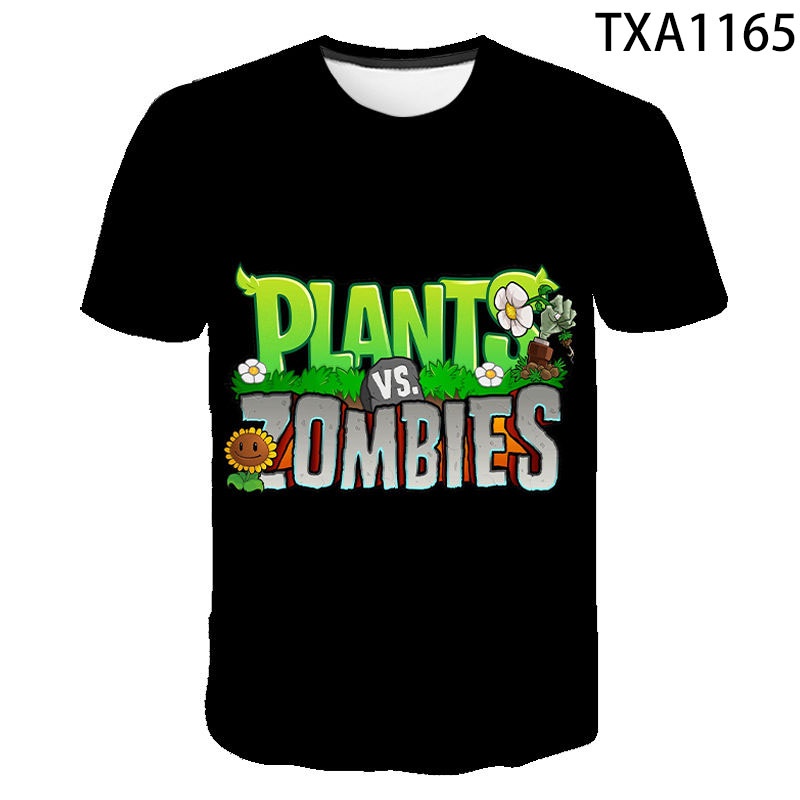 Áo Thun In Hình Plants vs Zombies 3D Thời Trang Mùa Hè 2022 Cho Bé Trai