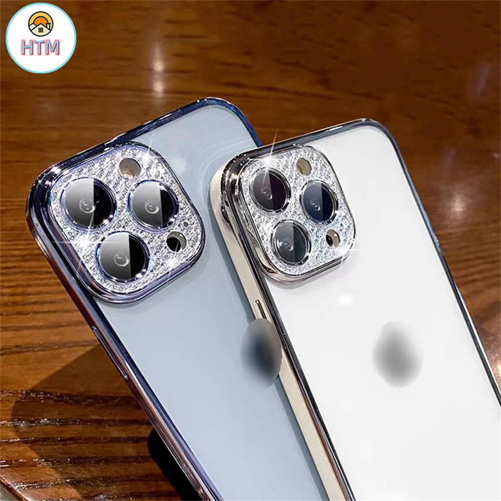 Ốp Điện Thoại TPU Mềm Trong Suốt Mạ Điện Có Miếng Dán Bảo Vệ Ống Kính Cho iPhone 13 12 11 Pro Max Promax XS Max XR X