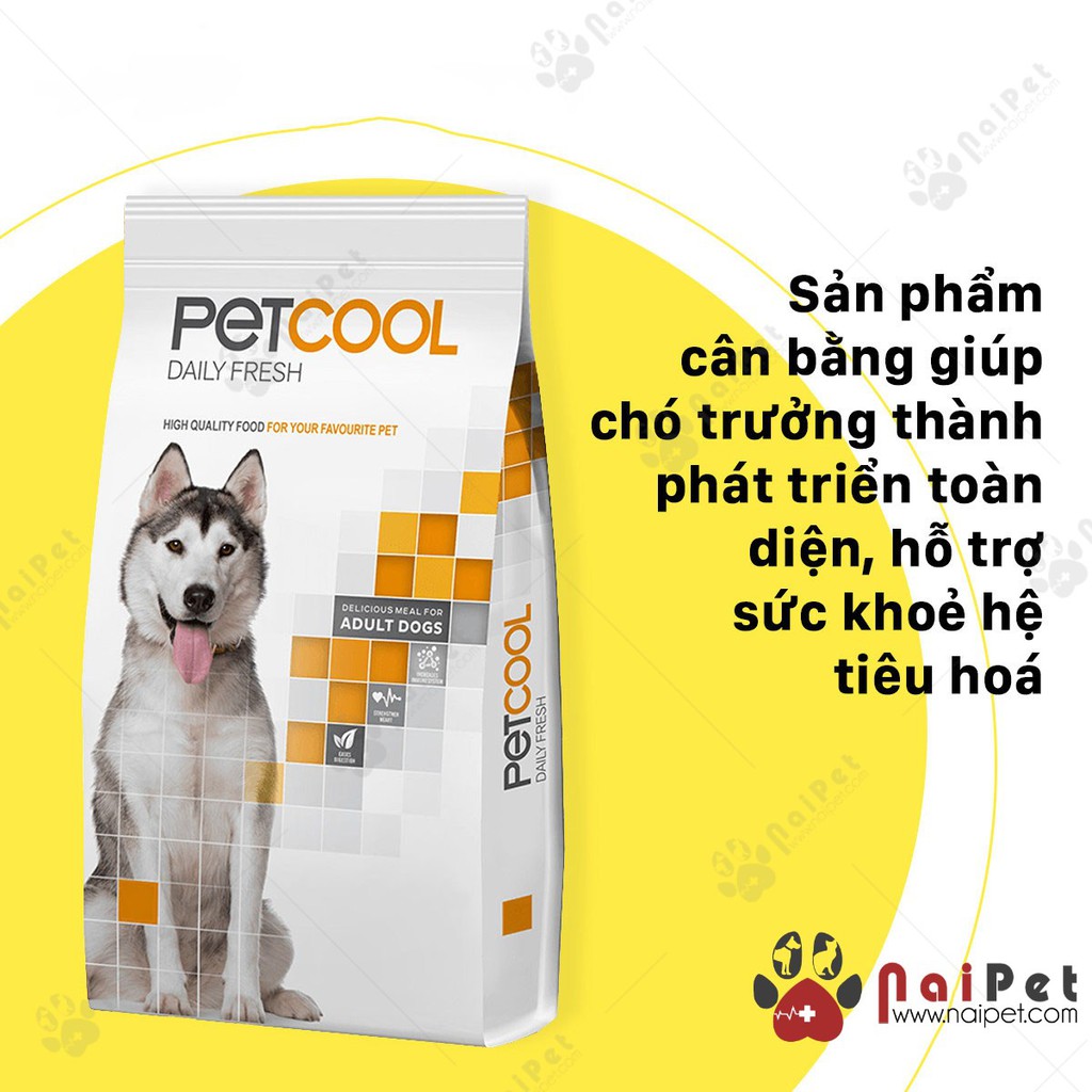 Thức Ăn Hạt Cho Chó Trưởng Thành Cỡ Lớn Petcool Daily Fresh 1kg