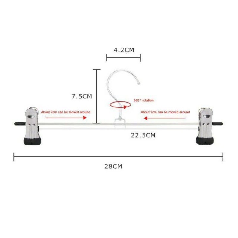 móc kẹp kim loại treo quần áo (sét 10 cái)