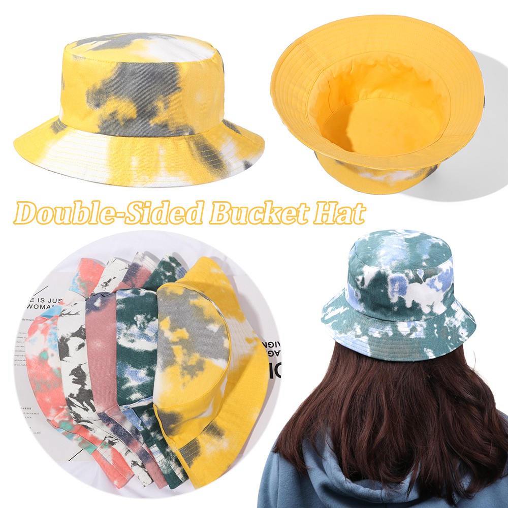 Mũ Tai Bèo Cotton Hai Mặt Gấp Gọn Màu Cầu Vồng Chống Nắng Thời Trang