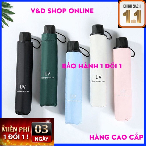 Ô Dù UV Bấm Tự Động 2 Chiều Cách Nhiệt Chống Tia Tử Ngoại Vải Tráng Phủ 5 Lớp Cao Cấp Xếp Gọn màu ngẫu nhiên