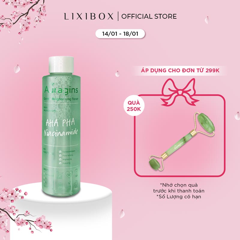 Nước hoa hồng sáng da, ngừa mụn AHA PHA The Auragins Gentle Brightening Toner 150ml