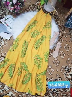 ĐẦM MAXI CỔ YẾM LỤA HOA