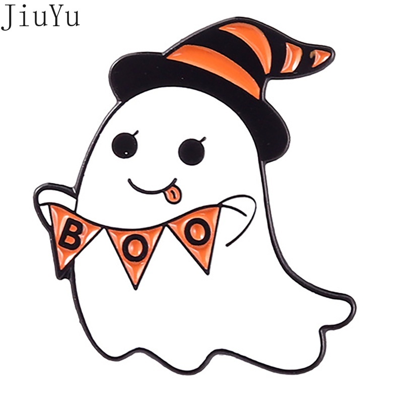 Huy Hiệu Cài Áo Kim Loại Hình Mặt Ma Halloween Jack-o-Leatern Trang Trí Ba Lô/Túi Xách Cho Bé