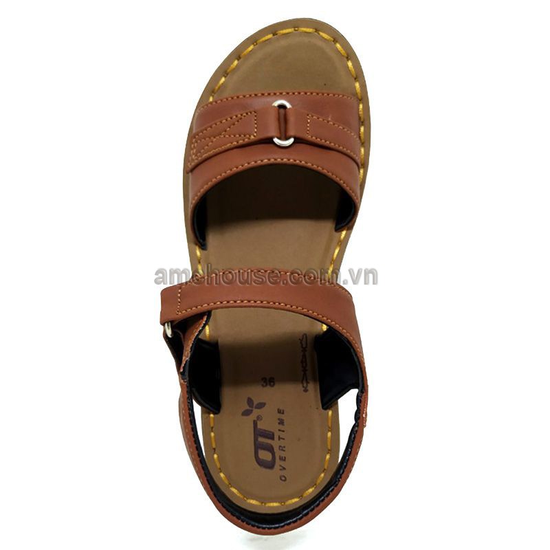 Giày sandal trung niên nữ Thái Lan đế 5cm Overtime OT - L10-01 nâu