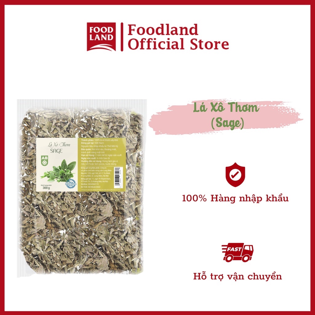 Lá xô thơm (Sage) AB - pha đồ uống, làm trà thảo mộc - Foodland