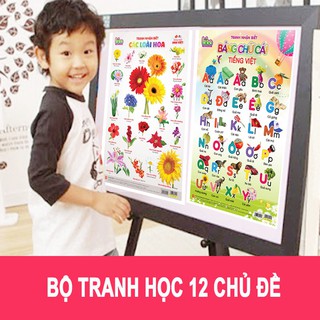 Bộ Tranh Học Tập 12 Chủ Đề Cho Be