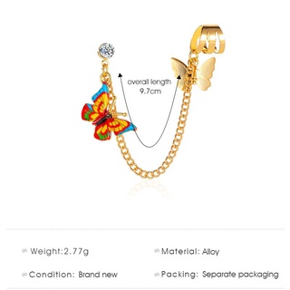 Đôi khuyên tai hình bướm phối dây tua rua thời trang cho nữ