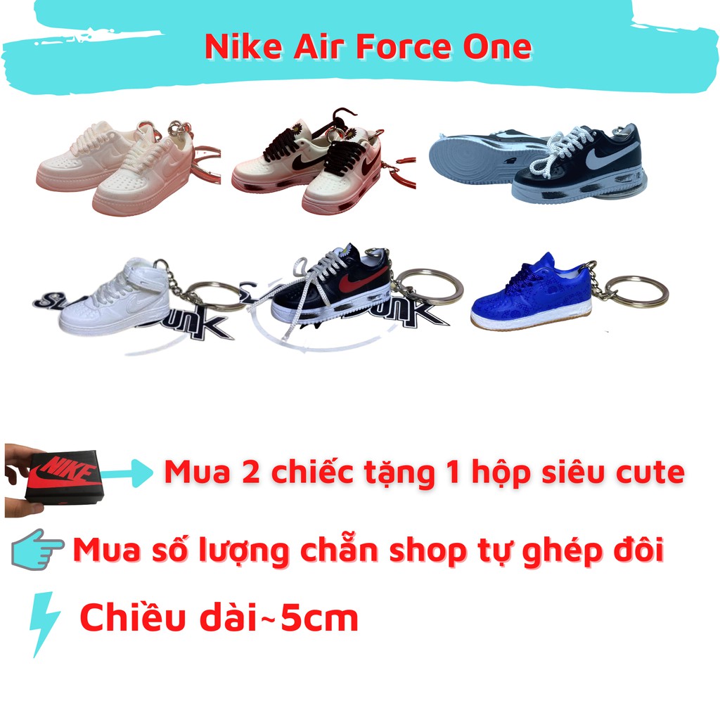 Móc khoá giầy sneaker 3D &quot;Air Force One&quot; AF1 tỉ lệ 1:6
