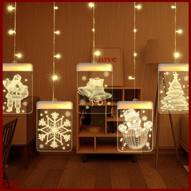 Đèn Led 3d Bằng Acrylic Cổng Usb Trang Trí Giáng Sinh / Halloween / Giáng Sinh