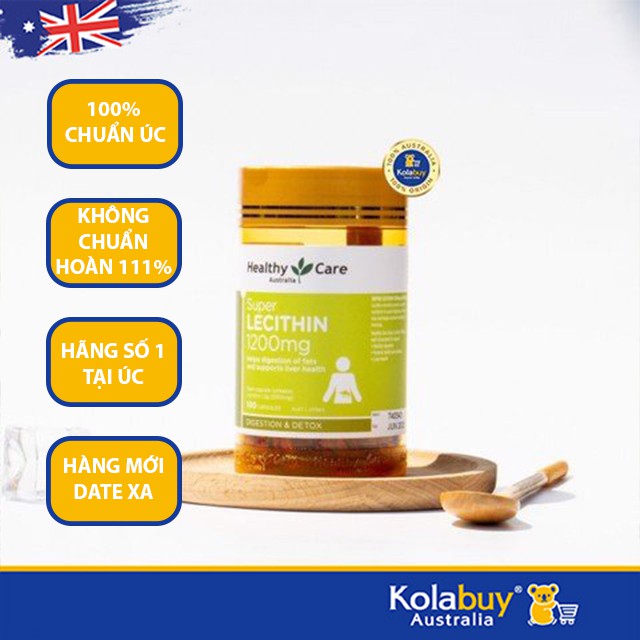 Viên uống Mầm đậu nành của Úc Healthy Care Super Lecithin 1200mg 100 viên