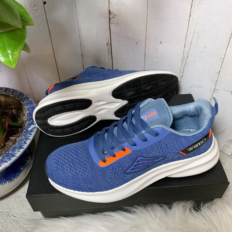 Giày thể thao nam Wanno xanh mới 2022 gym chạy bộ 689
