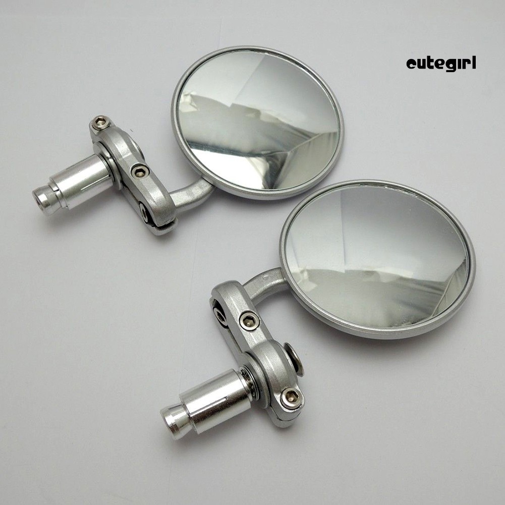 CUTE_1 Pair 7/8inch Universal Round Handlebar End Motorcycle Rearview Side Mirror