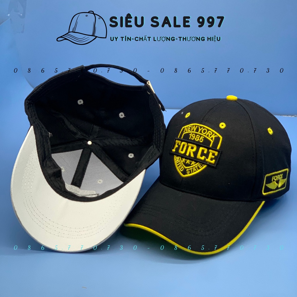 MŨ LƯỠI TRAI THÊU CHỮ NỔI FORCE 2 MÀU VẢI DÀY CAO CẤP THỜI TRANG NAM NỮ