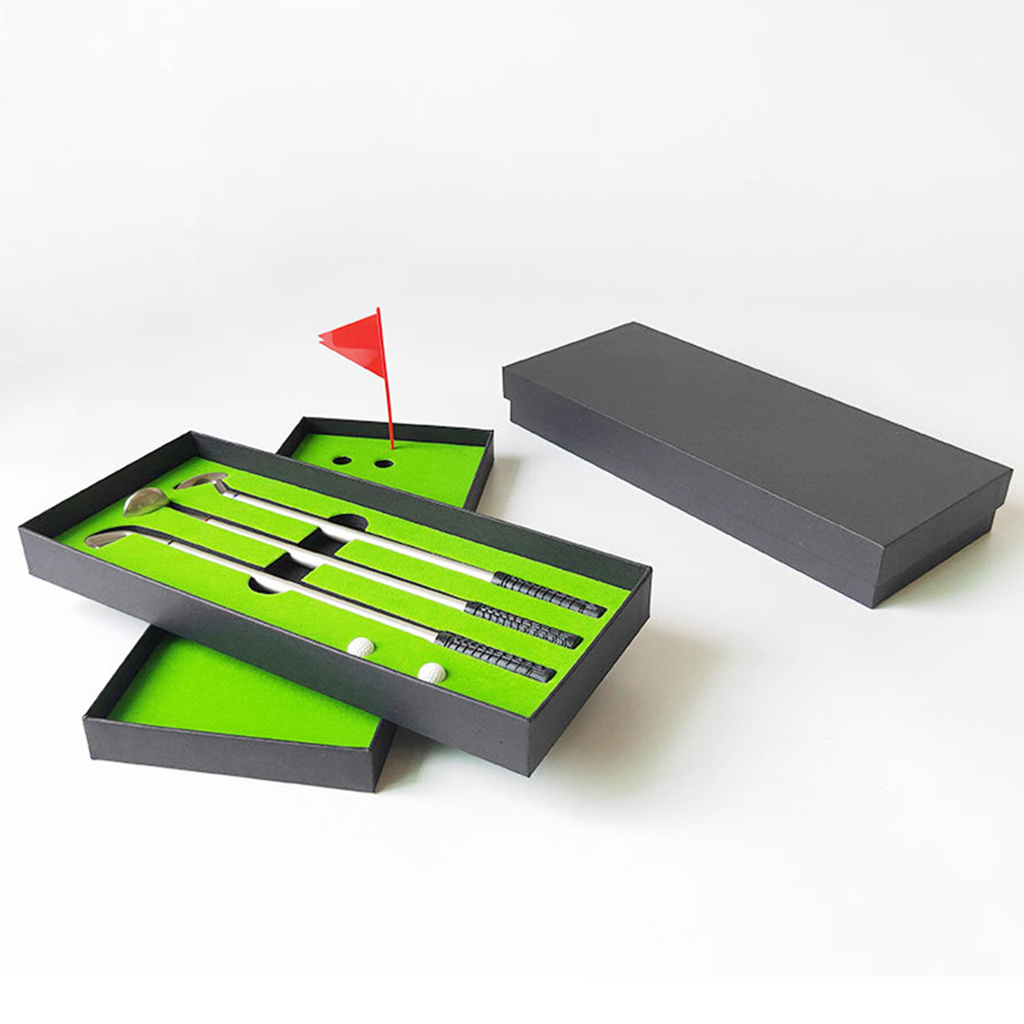 georgia Mini Desktop Golf Club Putting Ball Ballpoint Pen Set Office Gift with Flag