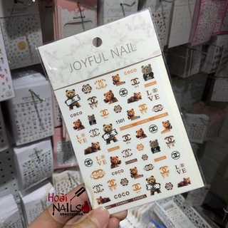 Sticker gấu moschino dán móng tay