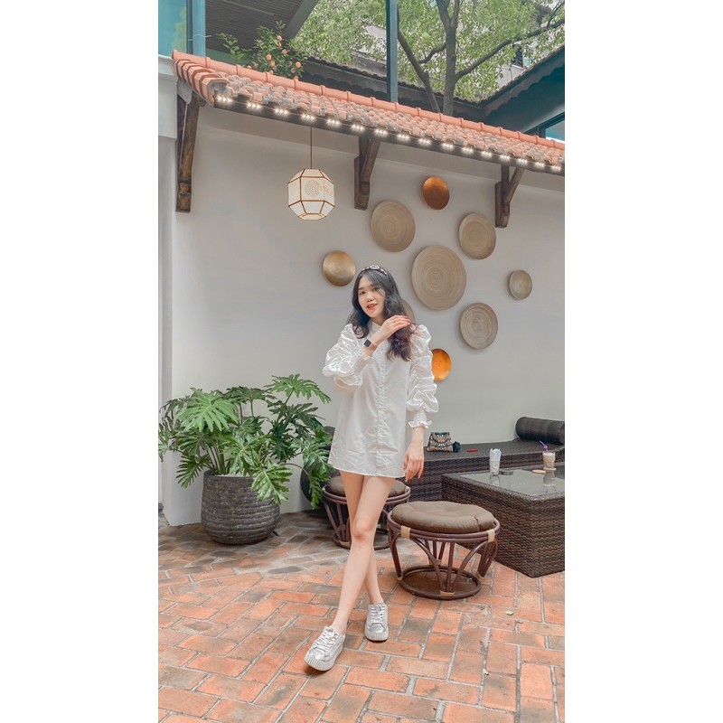 Sơ mi tay bồng nhún pas sz L