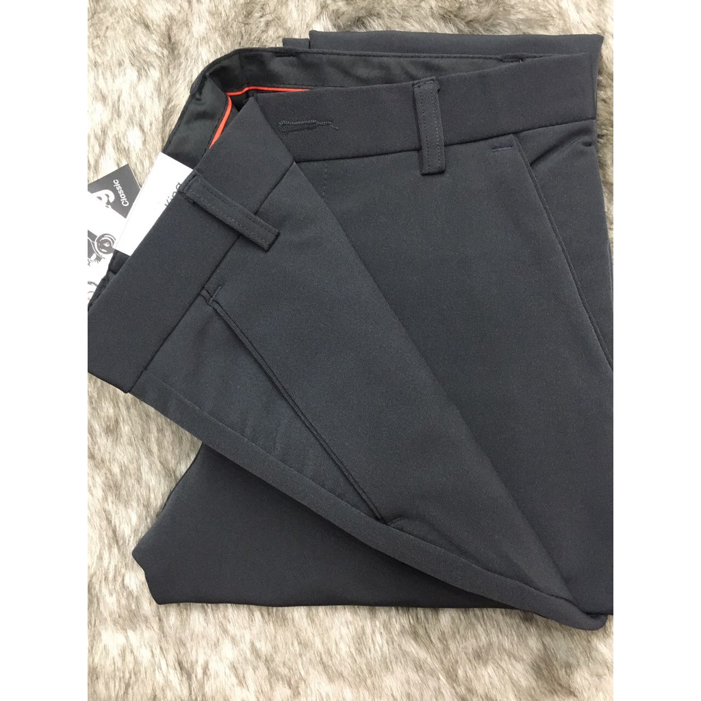 Quần Tây Âu Nam hình thật phom ôm vải dản ống côn