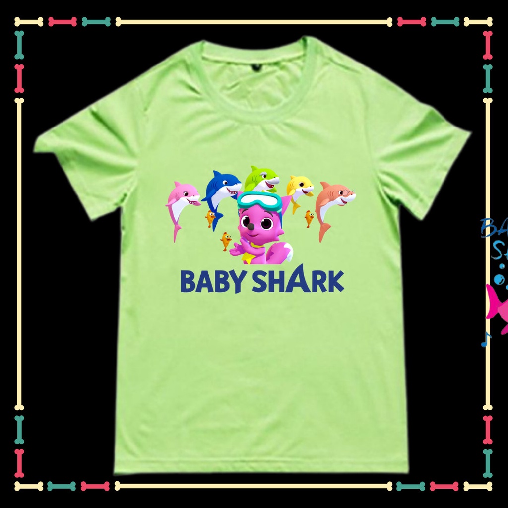 Áo thun siêu xịn xò cho bé gái mâu baby Shark dễ thương.