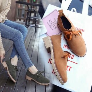 Giày buộc dây da lộn sz 35-40