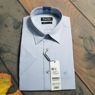Aó sơ mi nam Ngắn Tay Việt Tiến màu MÔN - TARO, chính hãng , cao cấp – form suông  REGULAR- tà bầu . SHOP HỨA