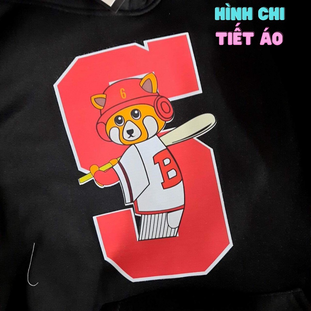 Áo hoodie nam nữ form rộng unisex Bear Baseball chất nỉ bông Boiz