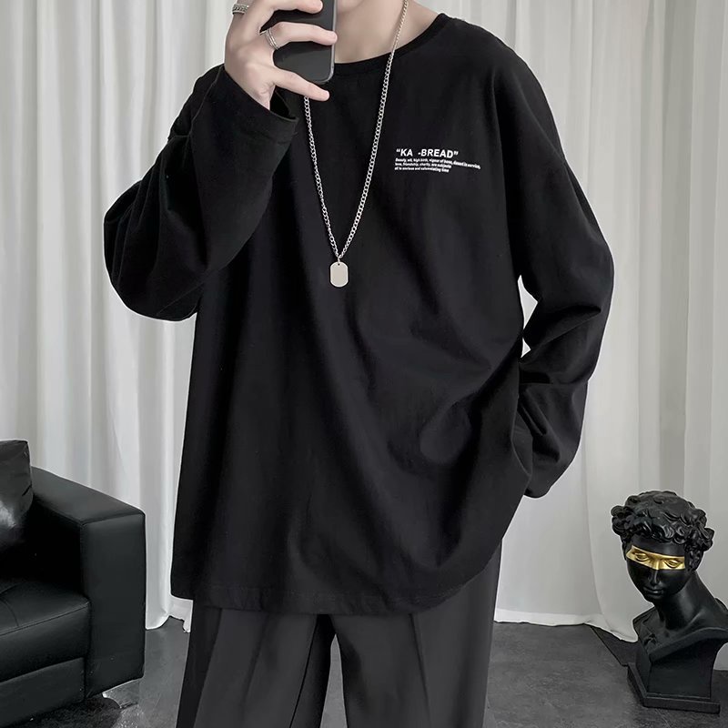 Áo thun dài tay - Áo longsleeve chất cotton in chữ bức thư mặc thoáng, thấm hút mồ hôi dễ phối đồ  Màu đen và trắng phong cách ngoài trời nam và nữ