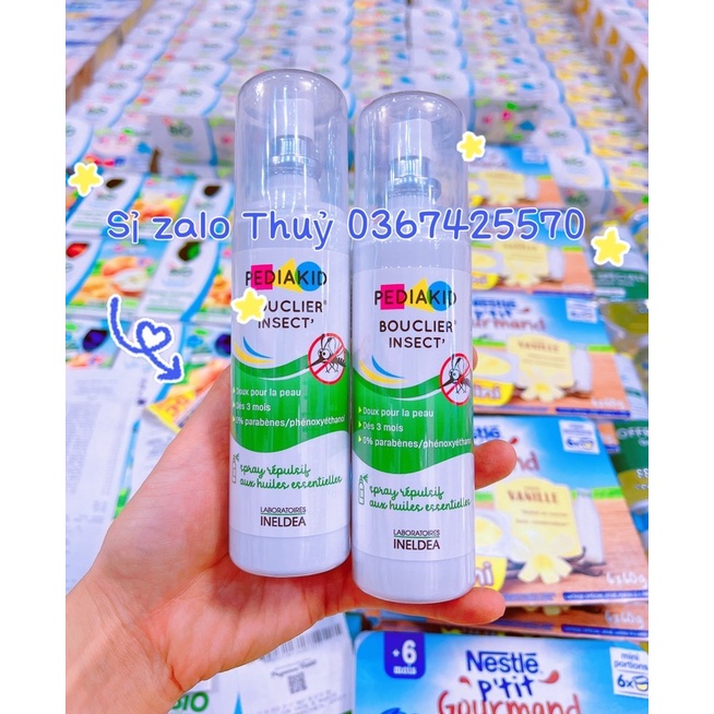 (6/2024) Xịt muỗi côn trùng Pediakid của Pháp