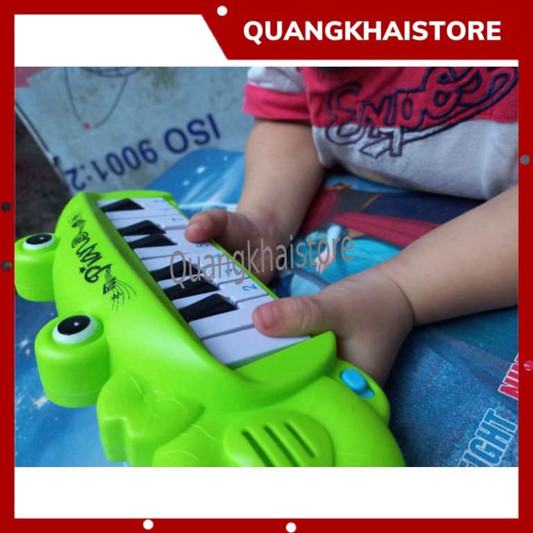 Đàn piano đồ chơi cho bé phát triển âm thanh phản xạ hình bò sữa và ếch xanh