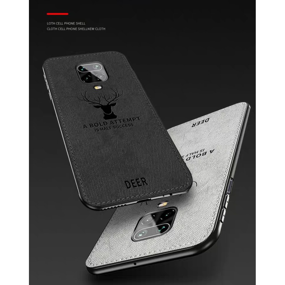 Ốp lưng Redmi Note 9s / Note 10 Pro / Note 9 Pro chống sốc vải đầu hươu thời trang cao cấp