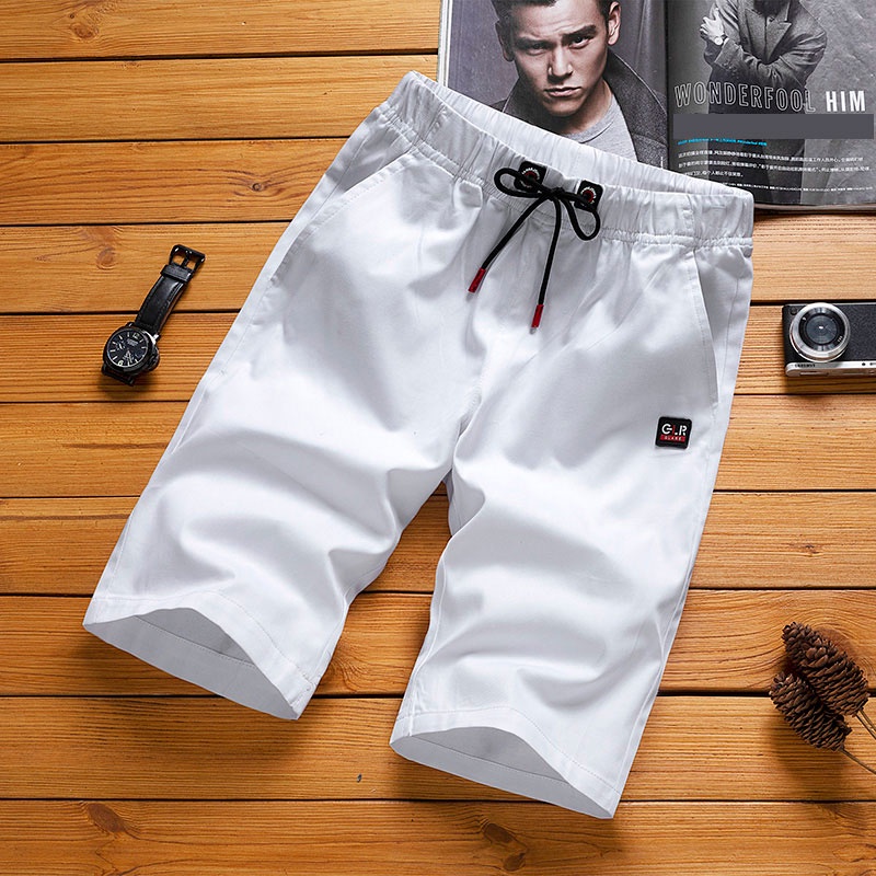 Quần short nam lưng thun 100% cotton