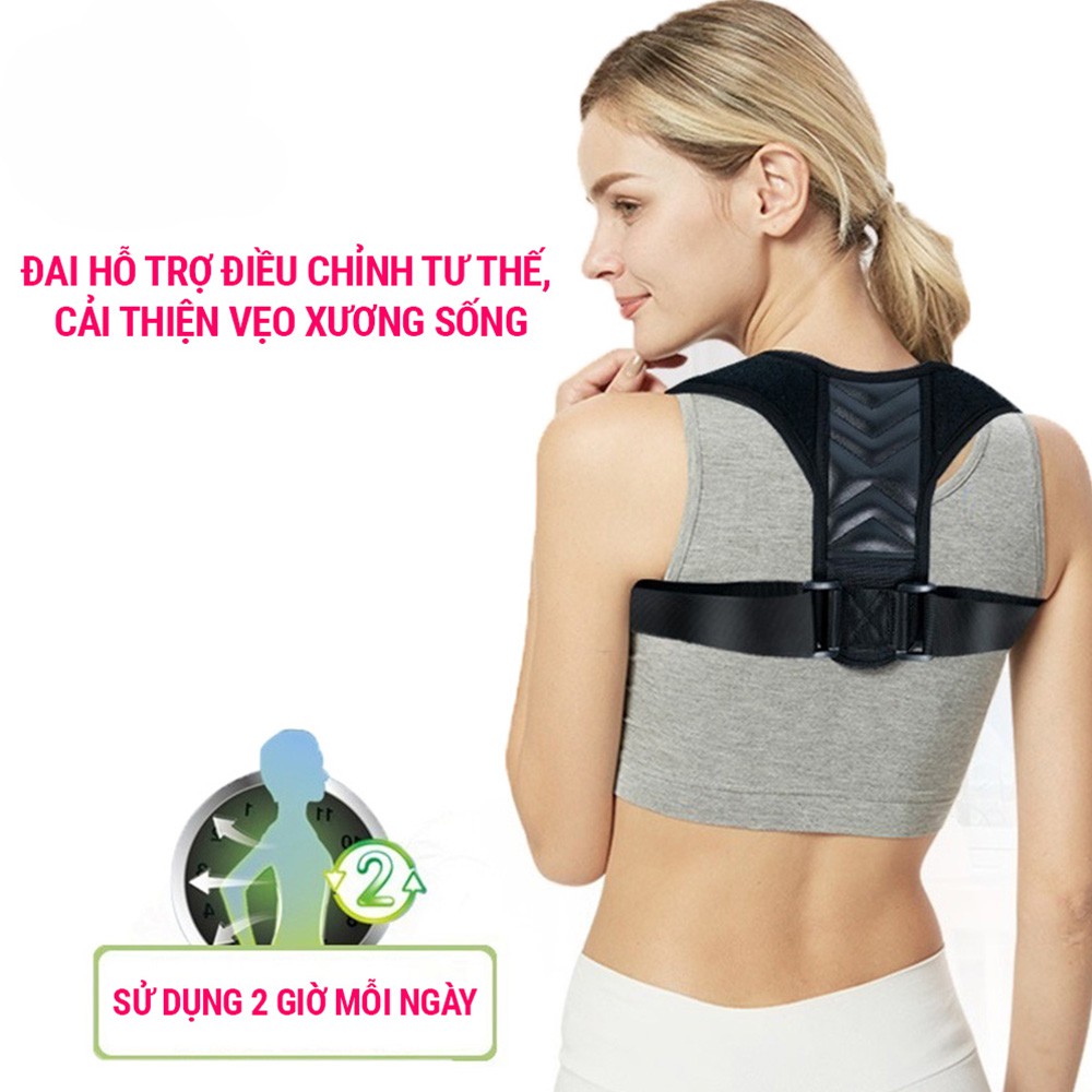 Đai chống gù lưng nam nữ Posture corrector điều chỉnh tư thế kèm Deal sôc băng cổ tay 0 đồng SPORTY BC16