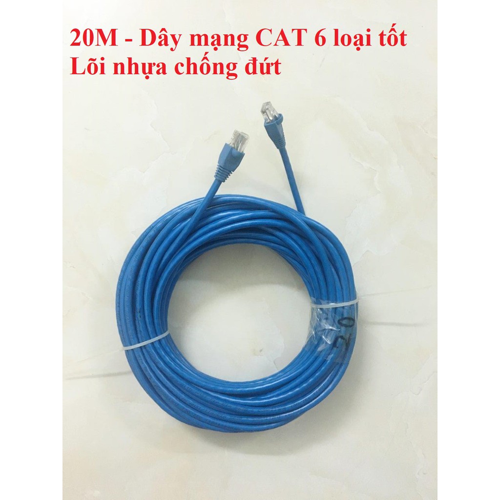 Dây mạng 15m / 20m CAT 6 (HT-Cable) bấm sẵn 2 đầu