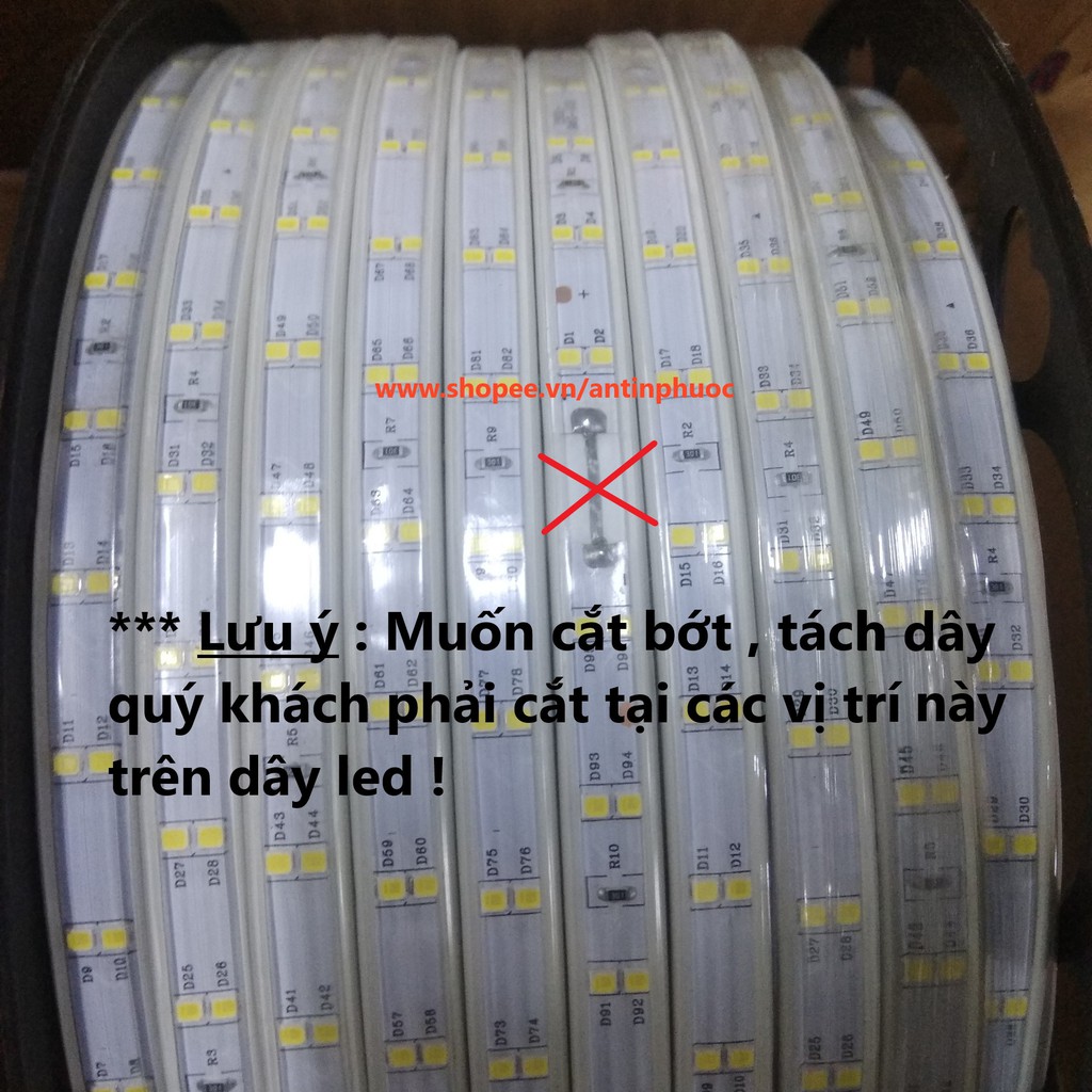Combo 10 mét đèn led dây đôi ráp sẵn nguồn có công tắc ánh sáng trắng vàng - dây led trang trí các màu