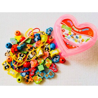 Đồ Chơi - XÂU HẠT GỖ RÈN VẬN ĐỘNG TINH, TÍNH TẬP TRUNG, KIÊN NHẪN, KHÉO LÉO ĐÔI BÀN TAY CHO BÉ.