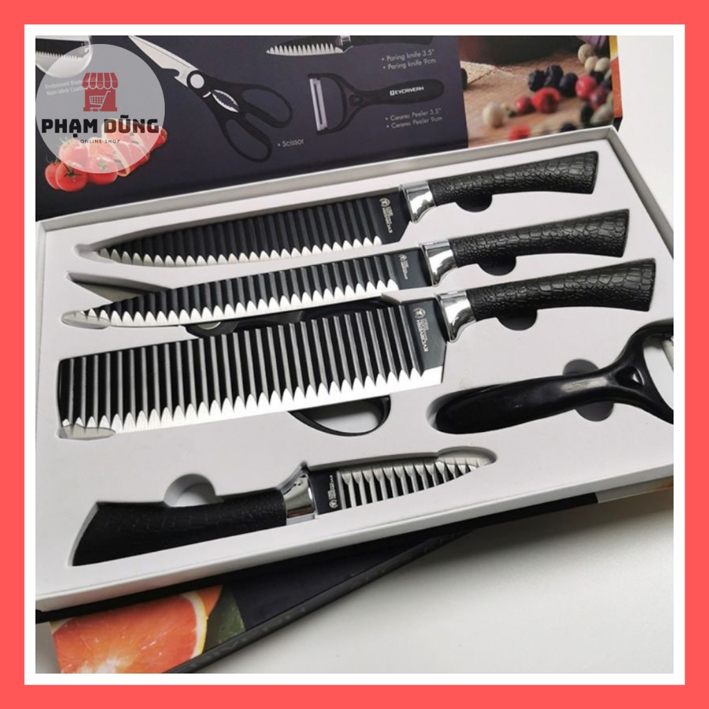 Bộ dao 6 món hình gợn sóng Nhật