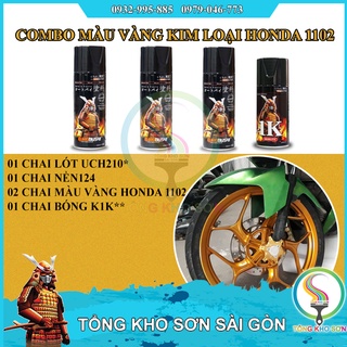 Màu vàng ánh kim sơn samurai - combo màu vàng 1102 sơn xịt samurai