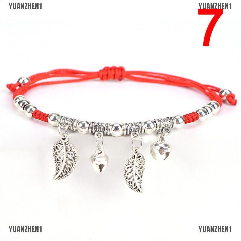 [YUANZHEN1] Vòng Tay May Mắn Bện Dây Thừng Thủ Công Bằng Hợp Kim Có Thể Điều Chỉnh Thời Trang Dành Cho Nữ