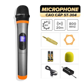 Micro Không Dây COK ST-304 [1 đầu thu tương thích 2 micro, phù hợp mọi loa kéo & amply có cổng Mic 6.5] BH 6 tháng