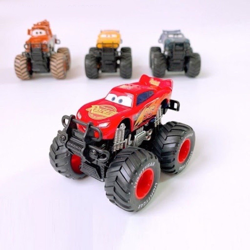 Combo 4 xe đồ chơi Monster Truck bánh to chất liệu sắt mẫu đẹp dành cho bé