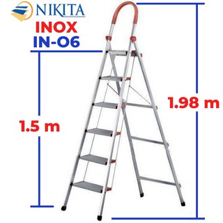 THANG INOX TAY VỊN 6 BẬC 1,5m NIKITA KN-IN06