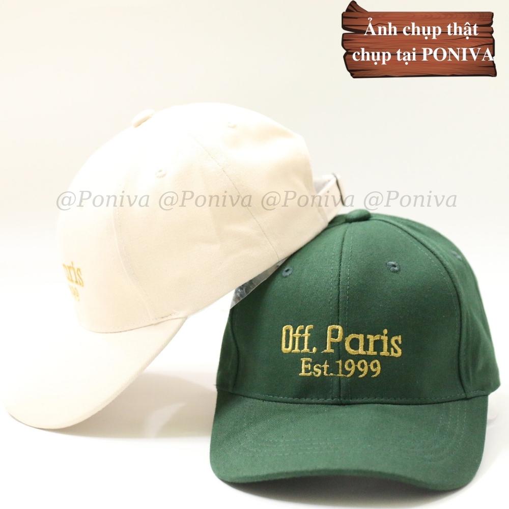 Mũ lưỡi trai ❤️ Nón kết thêu chữ Off Pari.s chất kaki cao cấp form unisex phong cách Ulzzang PONIVA siêu hot