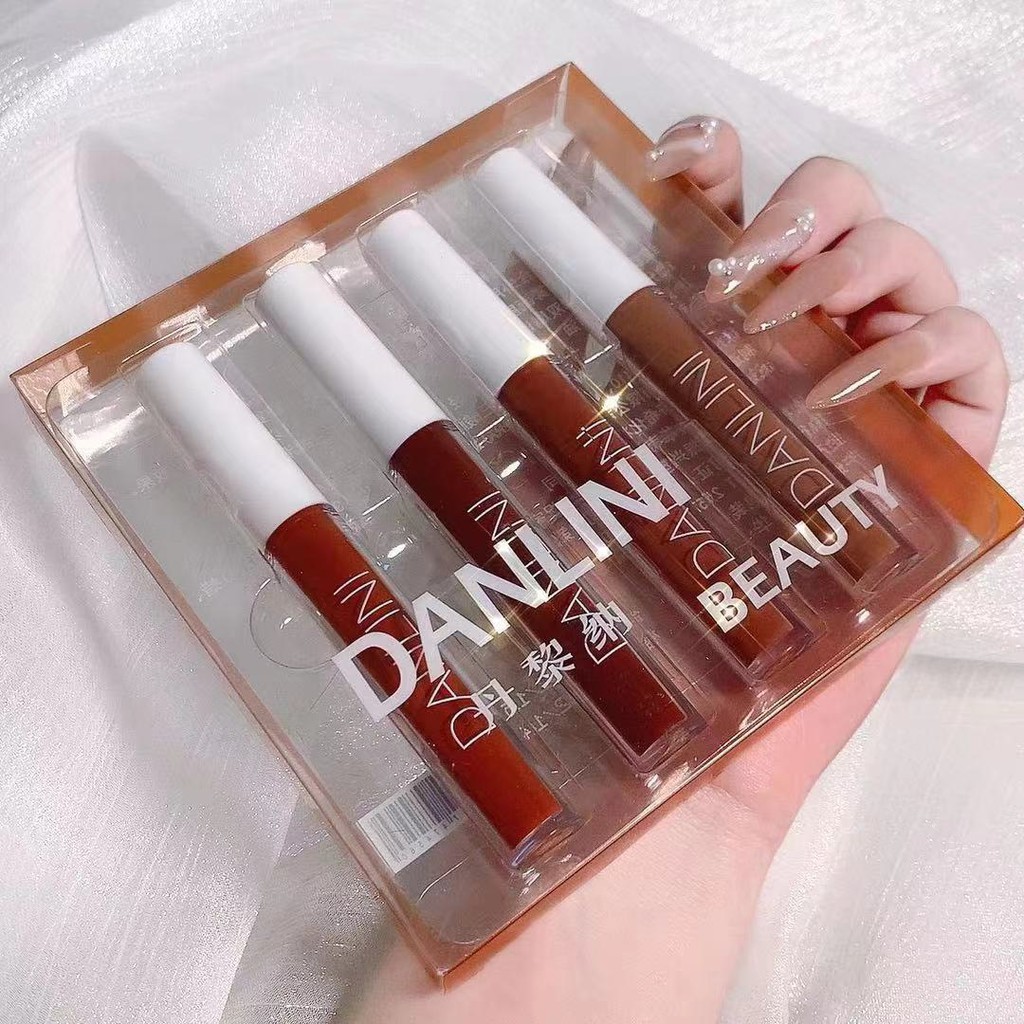Set 4 Son Kem Lì DANLINI Vỏ Đỏ | BigBuy360 - bigbuy360.vn